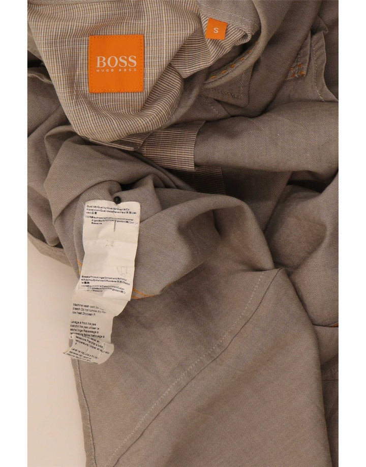 Ανδρικό πουκάμισο Hugo Boss μικρό γκρι βαμβακερό