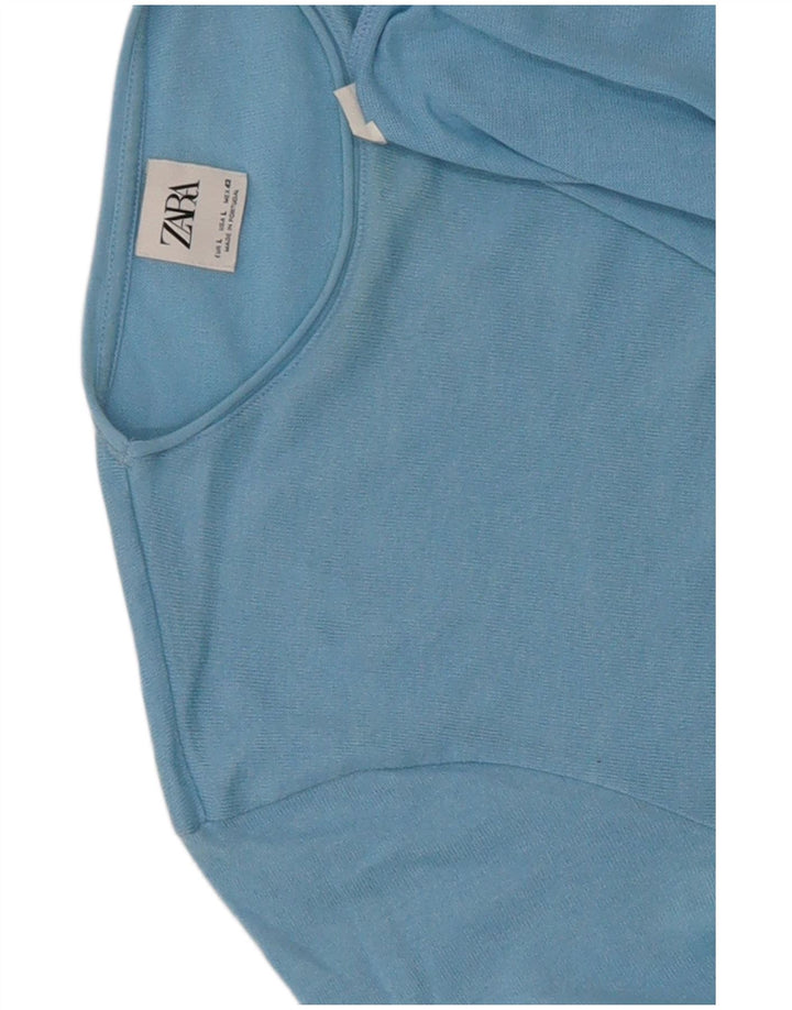 Ανδρικό πουλόβερ Zara Crew Neck Jumper Large Blue
