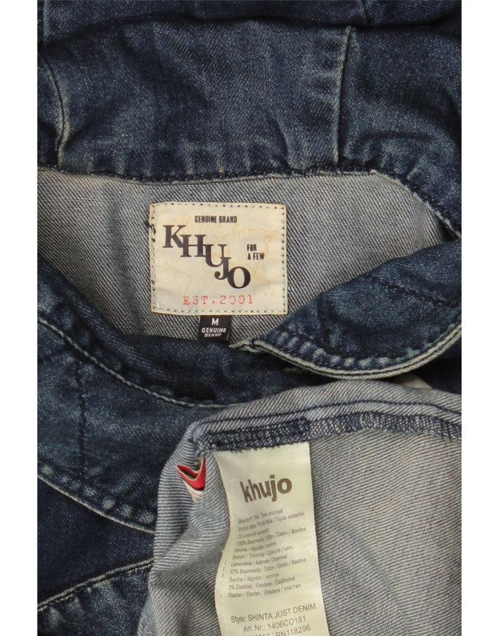 KHUJO Γυναικείο παλτό Duffle με κουκούλα UK 14 Medium Navy Blue Cotton