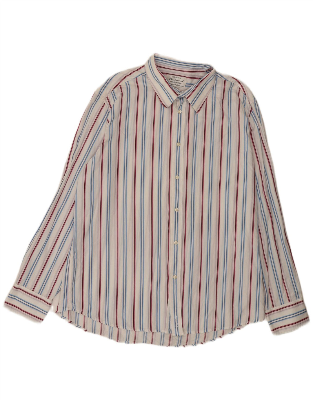 Ανδρικό πουκάμισο Ben Sherman 2XL Λευκό βαμβακερό ριγέ