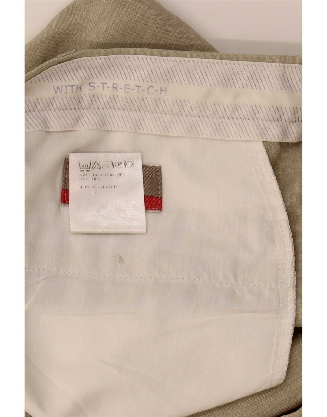 Ανδρικό ίσιο παντελόνι Marks & Spencer W38 L26 Beige Polyester