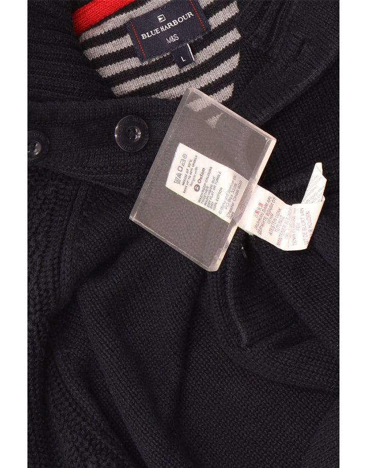 Marks & Spencer Ανδρικό πουλόβερ με κουμπιά πουλόβερ με λαιμό, μπλε ναυτικό