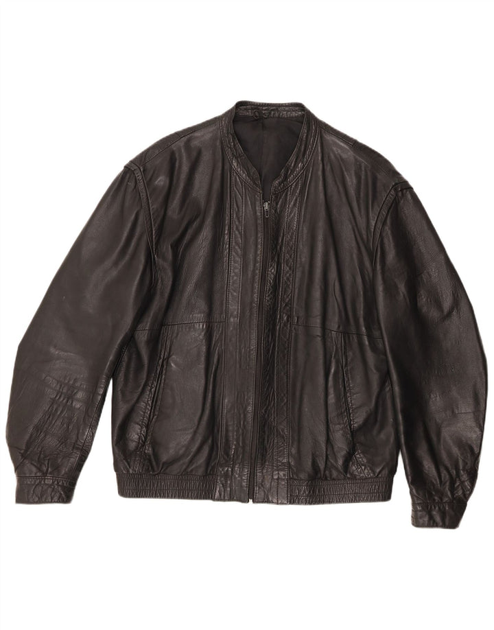 Vintage Ανδρικό Δερμάτινο Μπουφάν IT 46 Small Black Leather