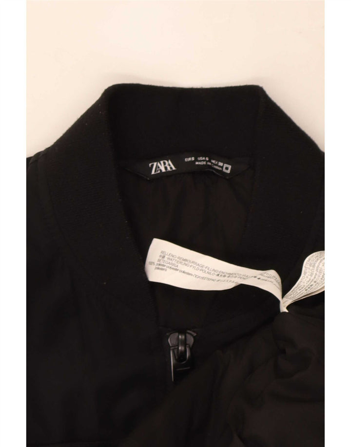 Zara Ανδρικό Loose Fit Bomber Jacket UK 36 Small Black Polyester