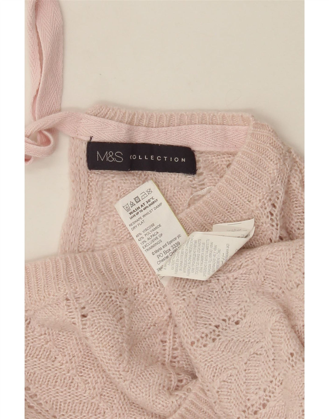 MARKS & SPENCER Γυναικείο Crop Boat Neck Jumper UK 8 Small Pink