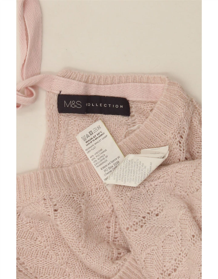 MARKS & SPENCER Γυναικείο Crop Boat Neck Jumper UK 8 Small Pink