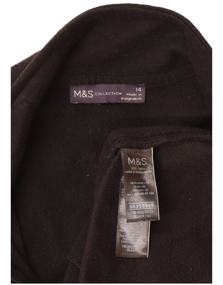 Marks & Spencer Γυναικείο Fleece Jacket UK 14 Large Black Polyester