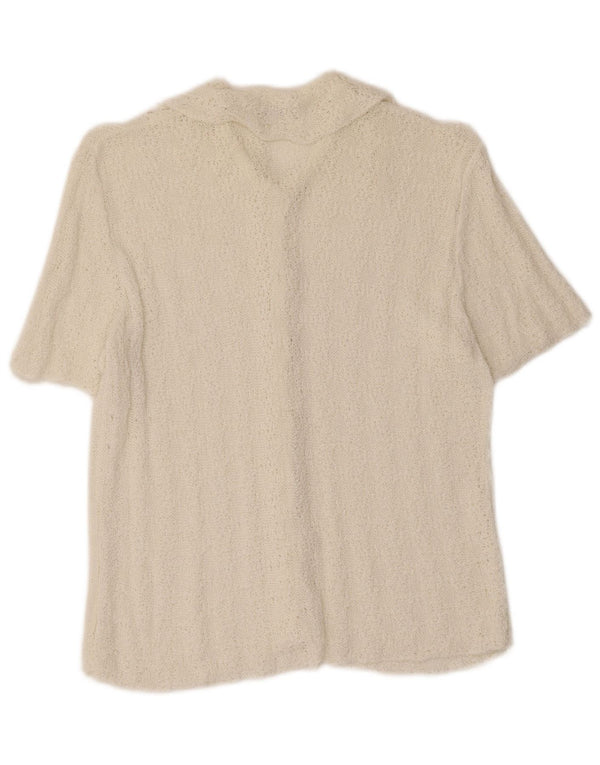 Marks & Spencer Γυναικεία κοντομάνικη μπλούζα UK 12 Medium Off White