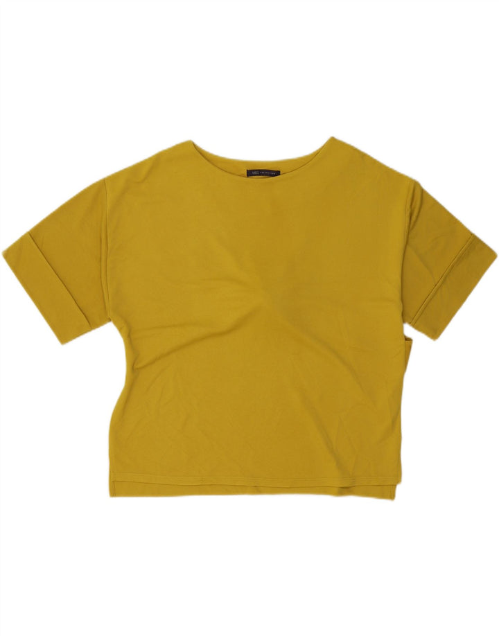 MARKS & SPENCER Womens Oversized Blouse Top UK 12 Medium Yellow Polyester Vintage Marks & Spencer and Second-Hand Marks & Spencer from Messina Hembry 
