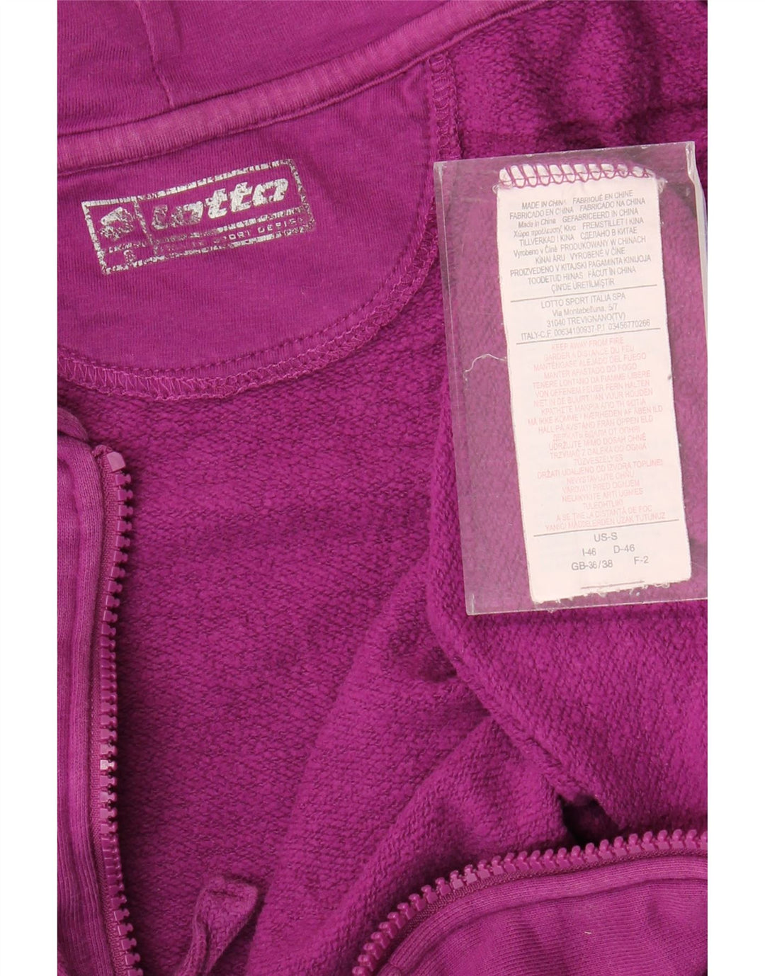 Γυναικείο πουλόβερ με κουκούλα με φερμουάρ LOTTO UK 10 Small Maroon