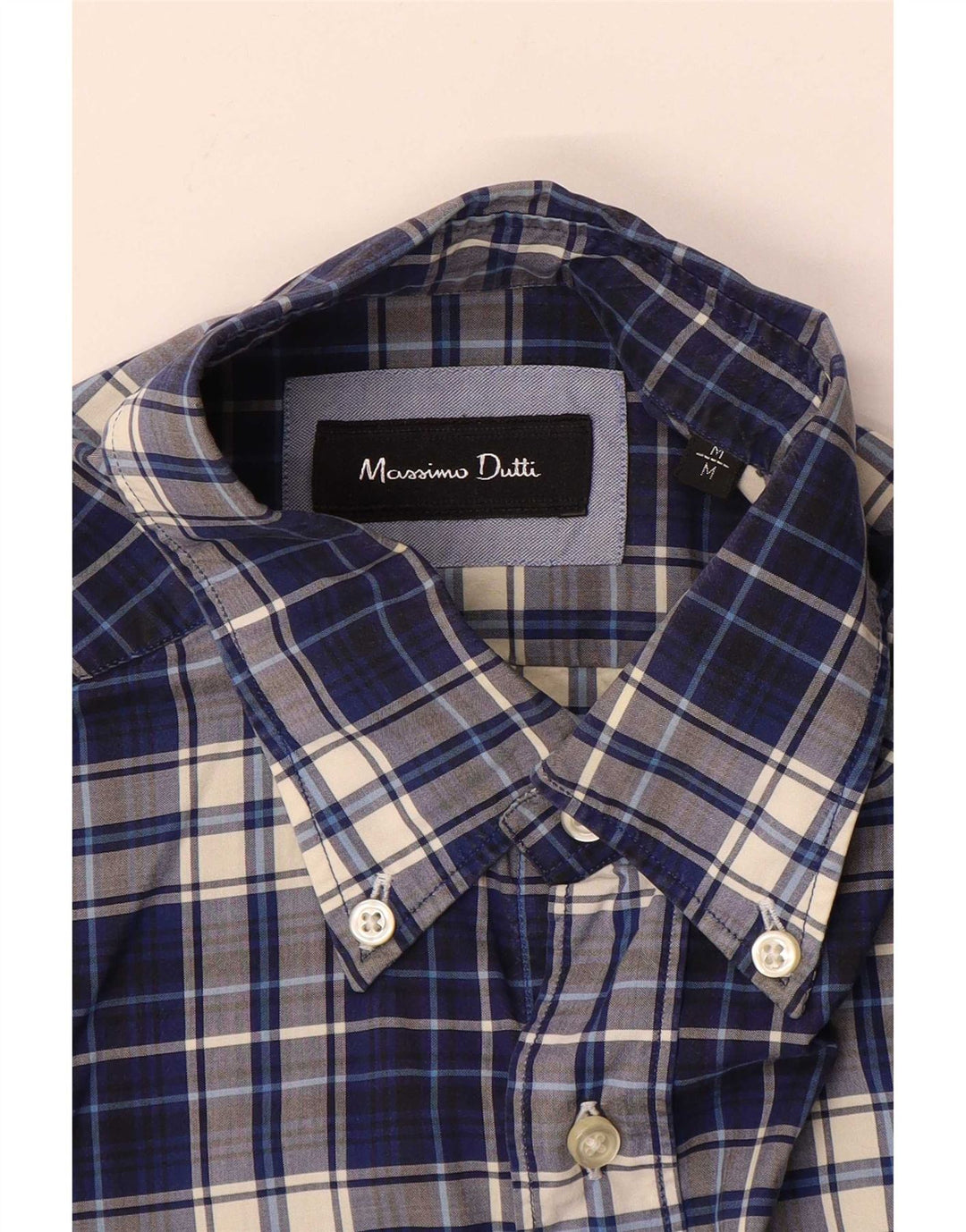 Ανδρικό πουκάμισο Massimo Dutti Μεσαίο Μπλε καρό