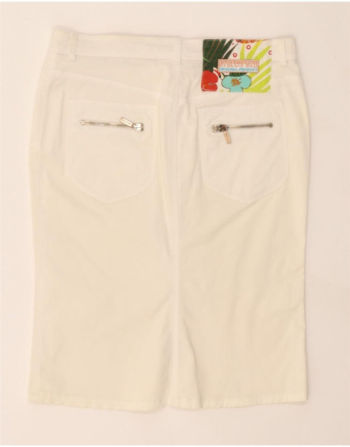 BYBLOS Womens Straight Skirt W30 Medium White Vintage Byblos and Second-Hand Byblos from Messina Hembry 