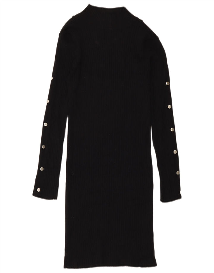 Zara Γυναικείο Jumper Φόρεμα UK 12 Medium Black Viscose