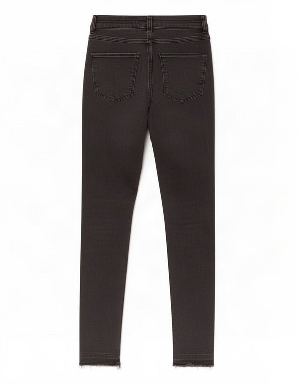Zara γυναικείο ψηλόμεσο στενό τζιν EU 38 Small W28 L27 μαύρο βαμβακερό