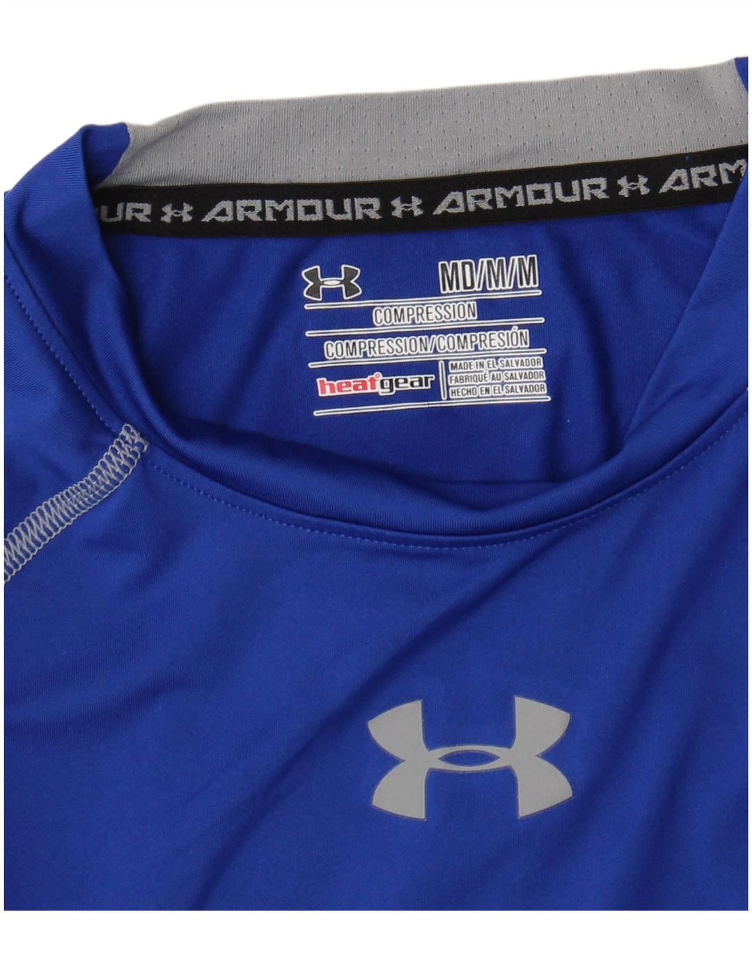 Under Armour Womens Heat Gear Graphic Top Μακρύ μανίκι UK 12 Medium Blue
