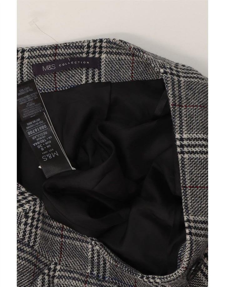 Marks & Spencer Γυναικεία μίνι φούστα UK 8 Small W28 Grey Houndstooth Acrylic