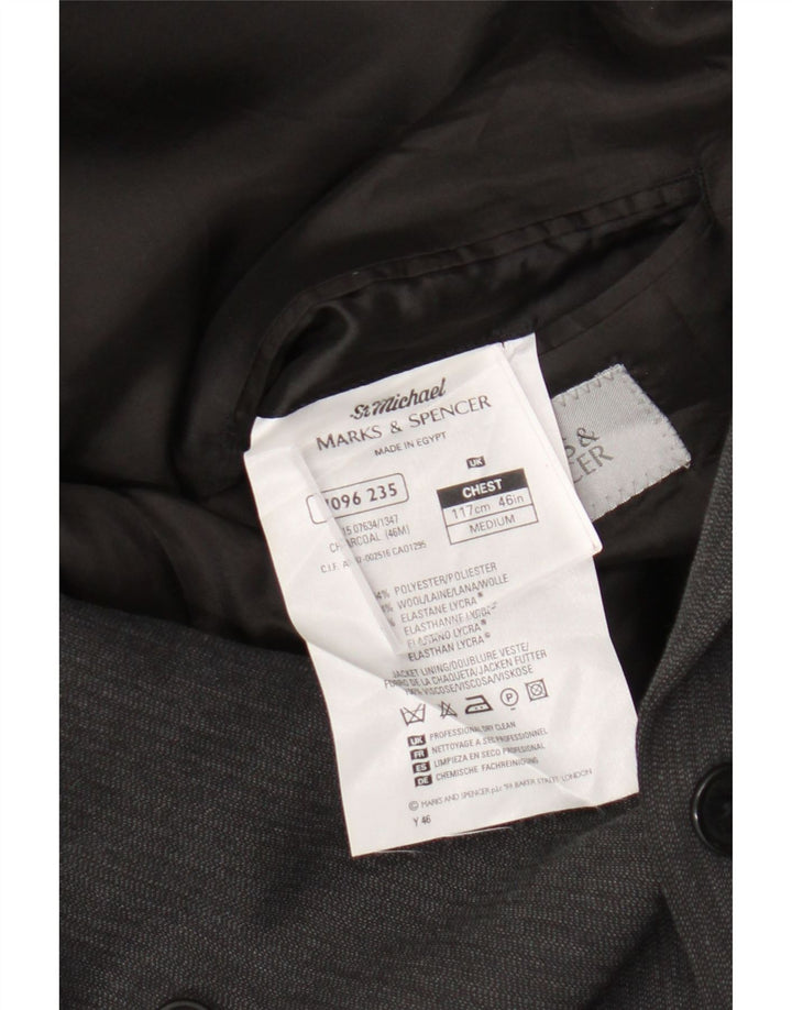 Marks & Spencer Ανδρικό σακάκι με διπλό στήθος UK 46 3XL Grey Polyester
