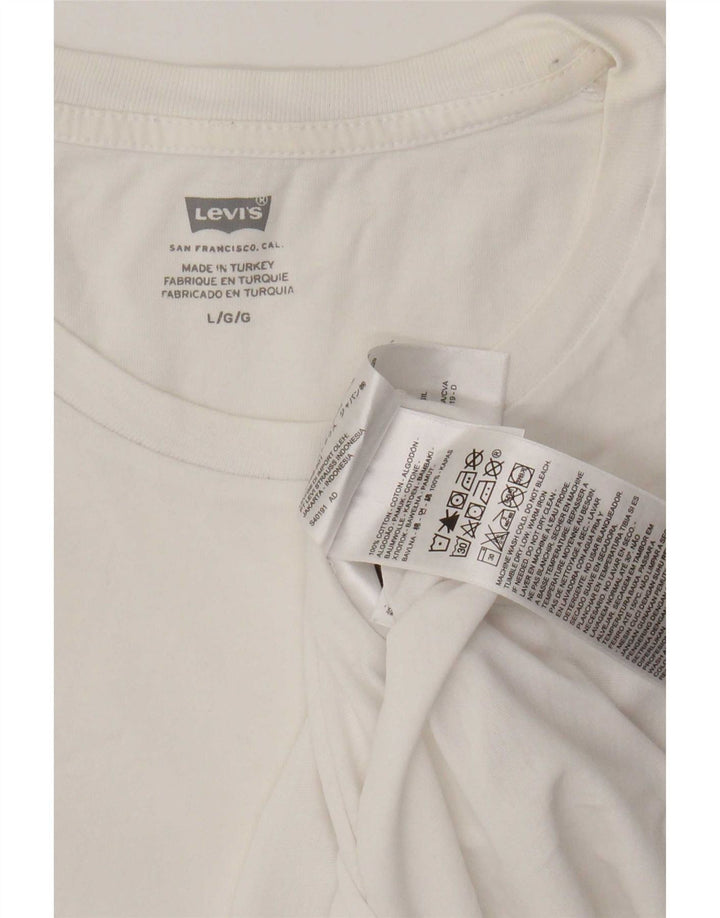 Ανδρικό γραφικό μπλουζάκι Levi's Top μεγάλο λευκό ριγέ βαμβακερό