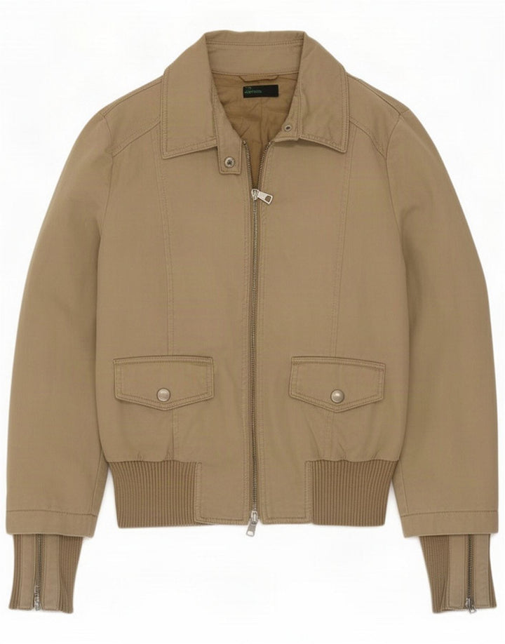 Benetton Γυναικείο μπουφάν Bomber IT 44 Medium Beige Colourblock Cotton