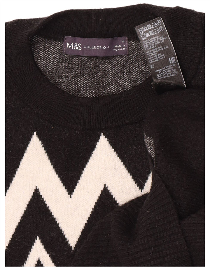 Marks & Spencer Γυναικείο πουλόβερ με λαιμόκοψη UK 14 Medium Black