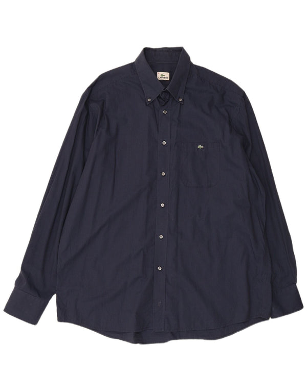 Ανδρικό πουκάμισο LACOSTE νούμερο 45 XL Navy Blue Check Cotton