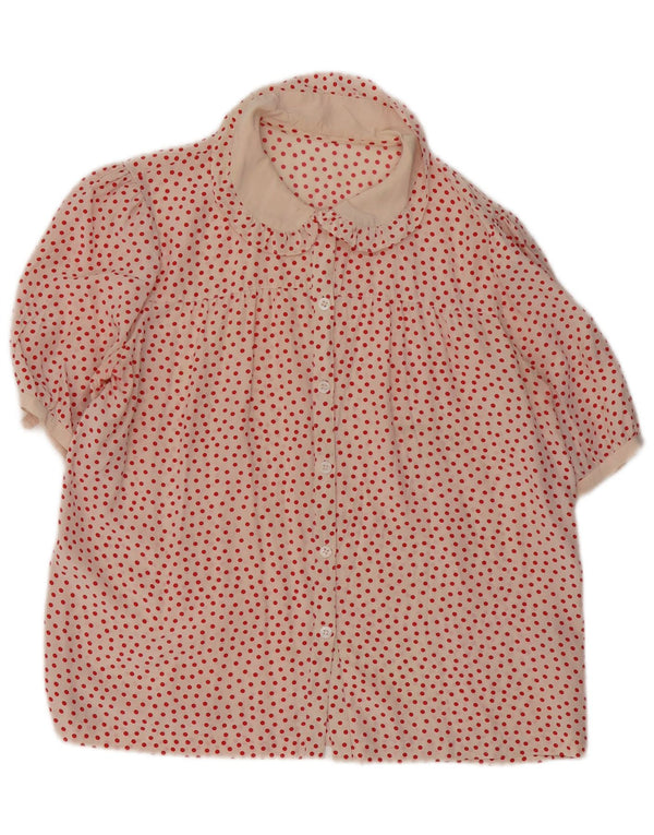 Vintage γυναικεία κοντομάνικη μπλούζα UK 16 Large Pink Spotted