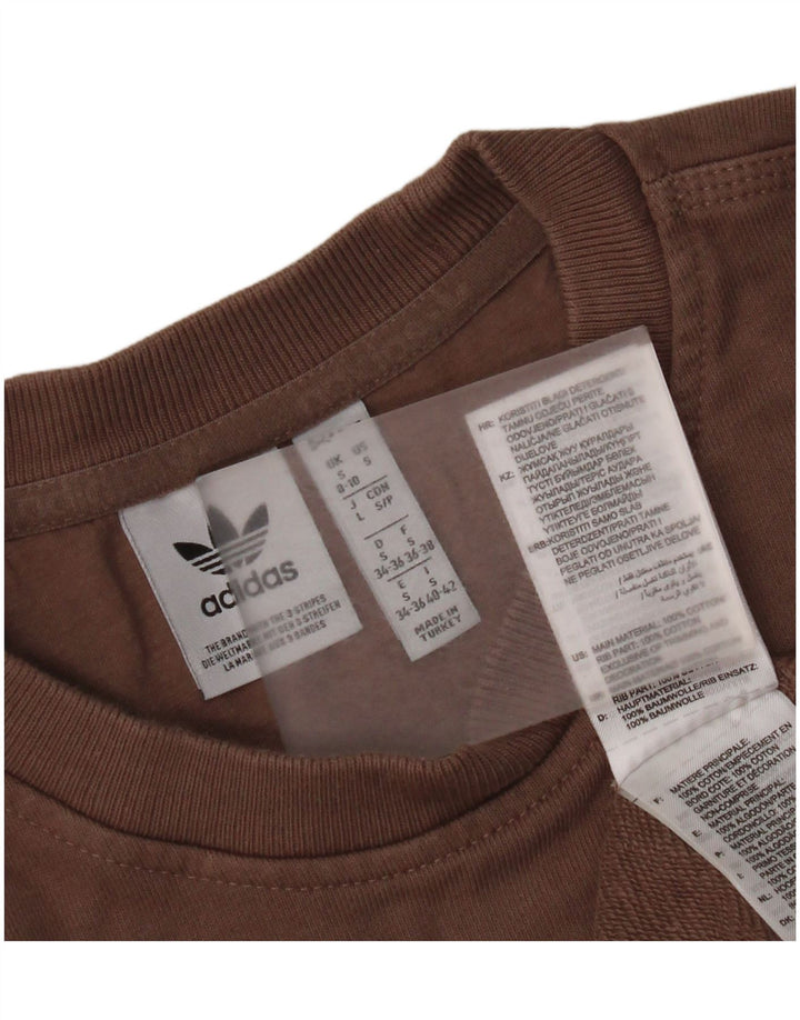 Adidas Γυναικείο φούτερ μεγάλου μεγέθους Jumper UK 8/10 Μικρό καφέ βαμβακερό