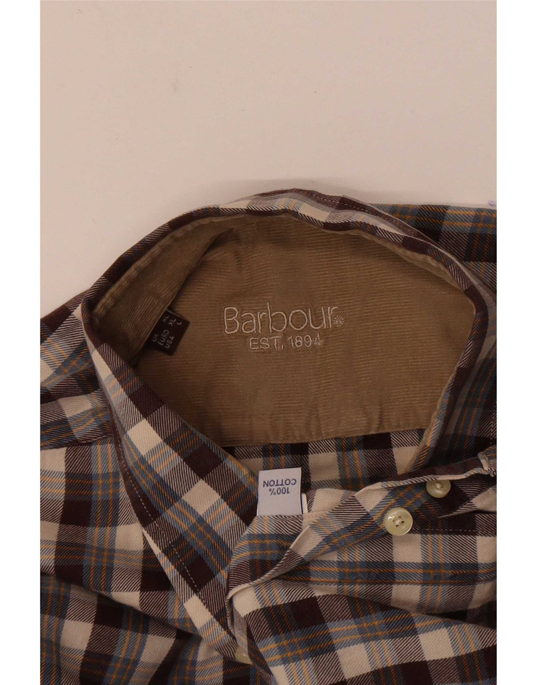 Ανδρικό φανελένιο πουκάμισο Barbour Καφέ μεγάλο βαμβακερό