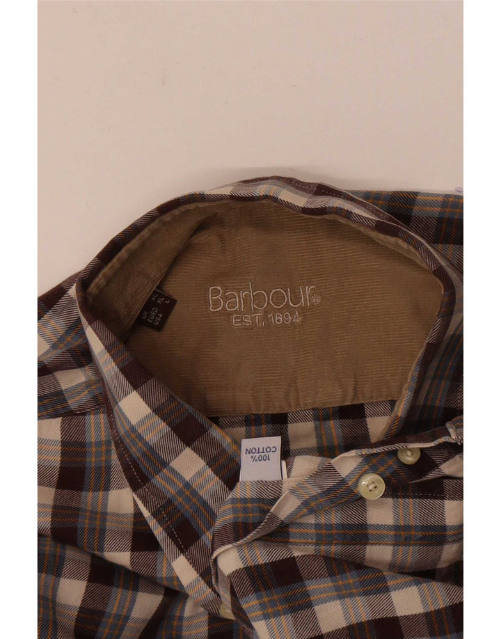 Ανδρικό φανελένιο πουκάμισο Barbour Καφέ μεγάλο βαμβακερό