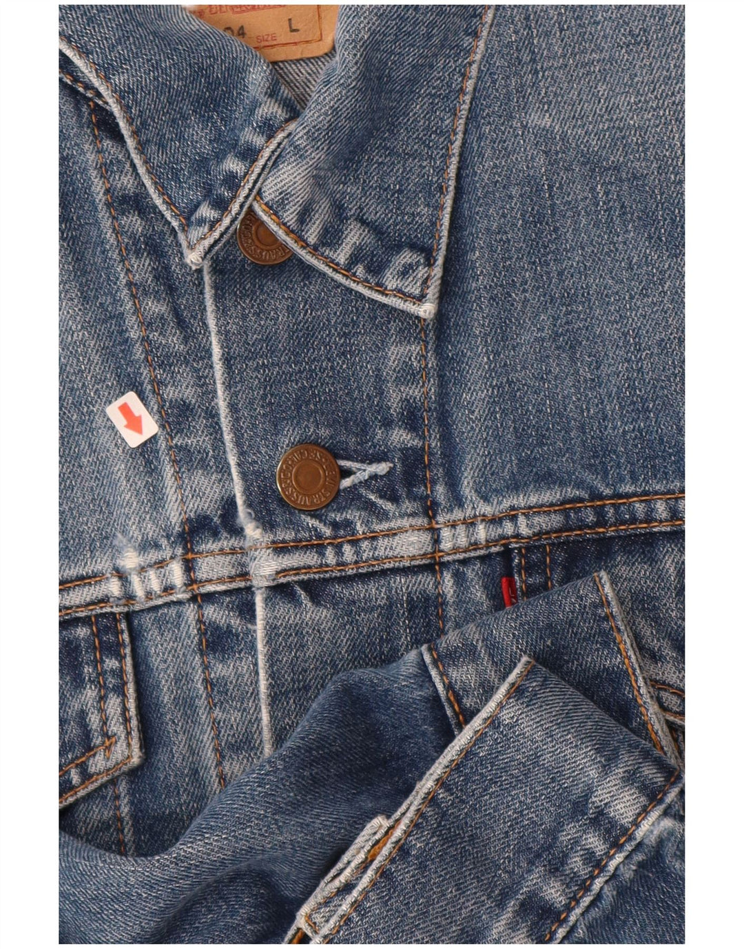 LEVI'S Γυναικείο Τζιν Μπουφάν UK 14 Μεγάλο Μπλε Βαμβακερό