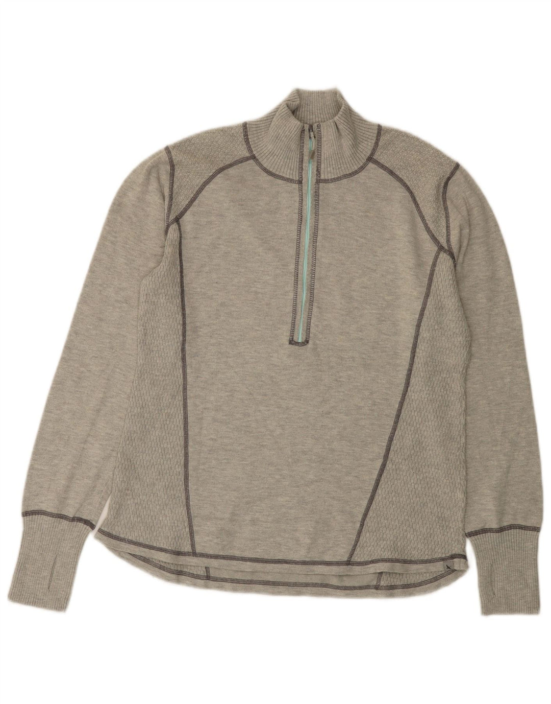 EDDIE BAUER Γυναικείο πουλόβερ με φερμουάρ UK 18 XL Γκρι πολυεστέρας