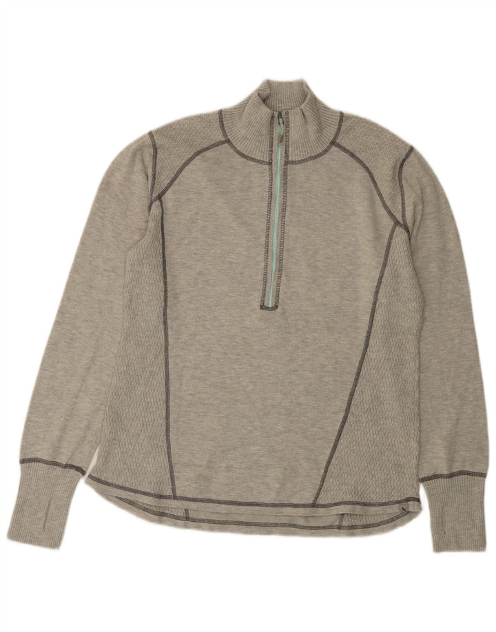 EDDIE BAUER Γυναικείο πουλόβερ με φερμουάρ UK 18 XL Γκρι πολυεστέρας