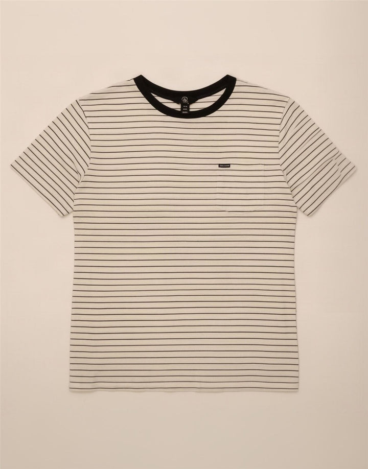 Ανδρικό T-Shirt Volcom Top Βαμβακερό μεσαίο λευκό ριγέ