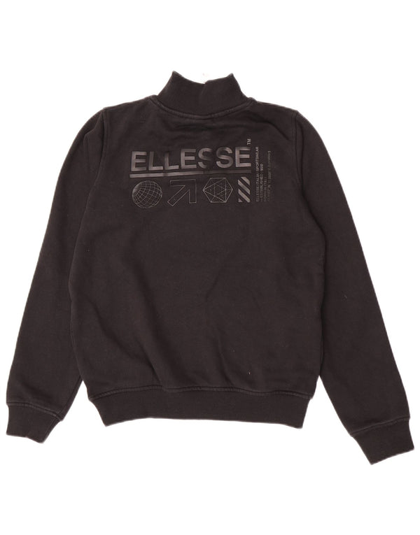 Ellesse Boys γραφικό φούτερ με φερμουάρ με λαιμόκοψη 13-14 ετών Black Sports