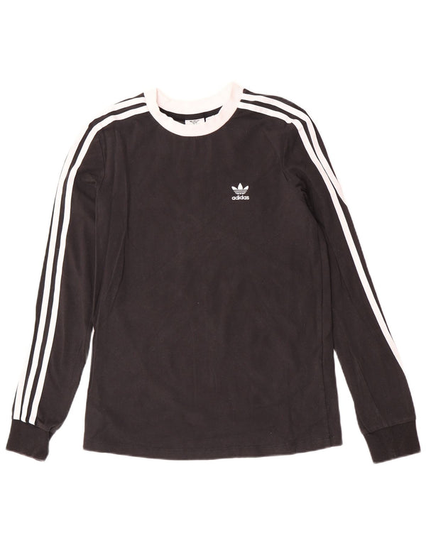 Γυναικείο τοπ Adidas μακρυμάνικο UK 8 Small Black Colourblock Βαμβακερό