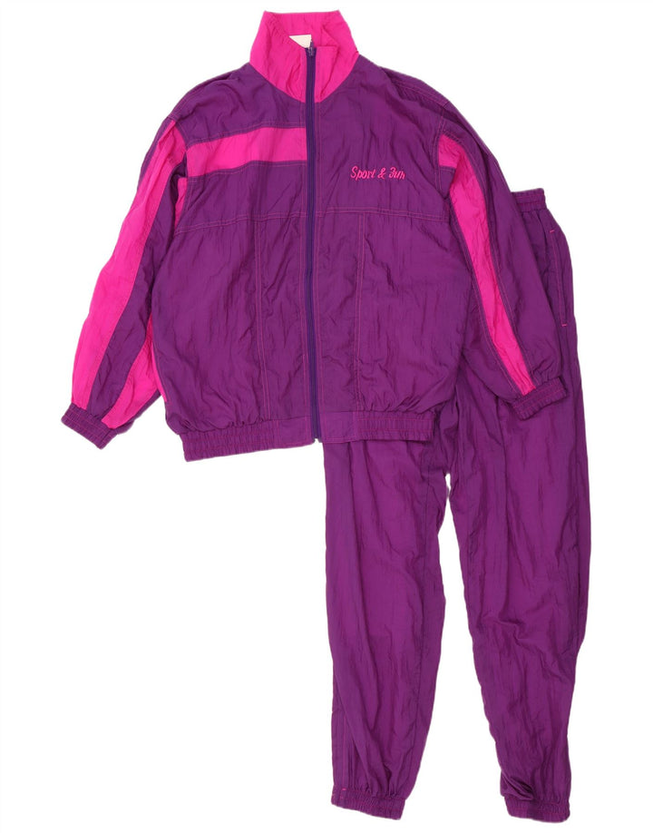 Vintage γυναικεία φόρμα UK 12 Medium Purple Colourblock Polyamide