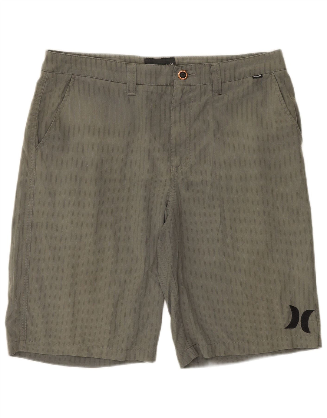 Ανδρικό σορτς chino Hurley μεγάλο W34 γκρι ριγέ πολυεστέρα
