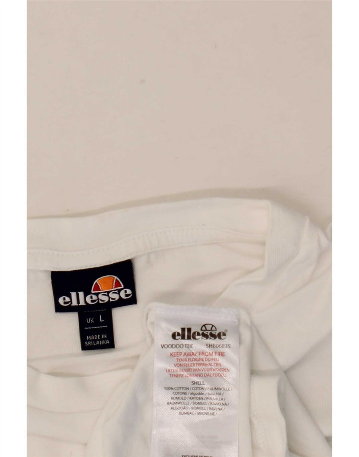 Ανδρικό T-Shirt Ellesse Top Large White Βαμβακερό