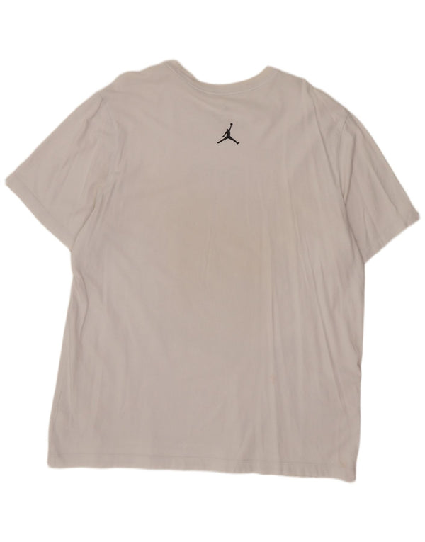Jordan Ανδρικό γραφικό T-Shirt Top XL Λευκό βαμβακερό