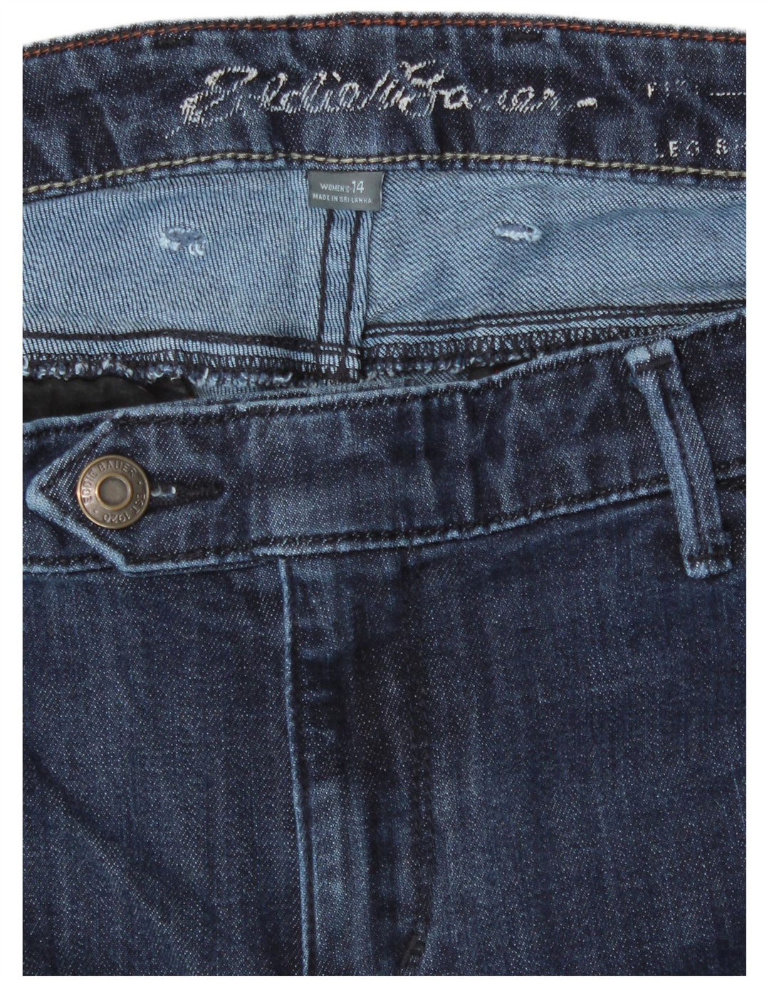 EDDIE BAUER Γυναικείο τζιν με καμπύλες ίσιο US 14 XL W36 L28 Navy Blue βαμβακερό