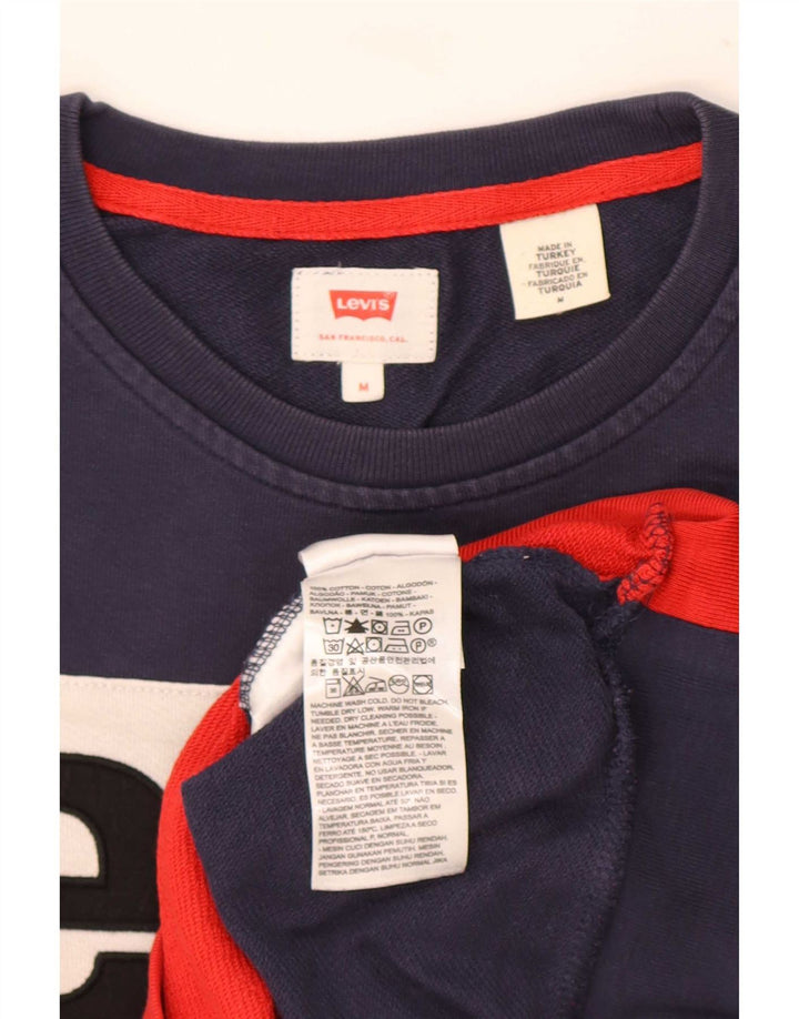 Ανδρικό γραφικό φούτερ Levi's Jumper Medium Navy Blue Colourblock Βαμβακερό