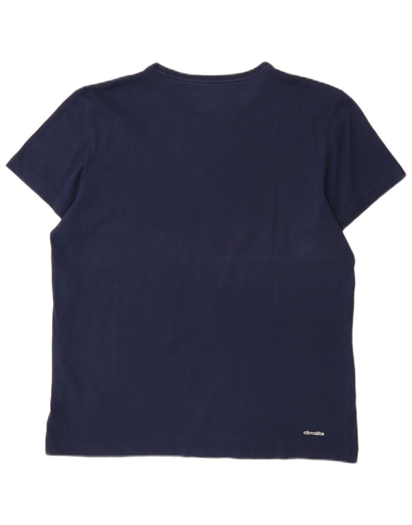 Ανδρικό γραφικό T-shirt Adidas Climalite Top Large Navy Blue