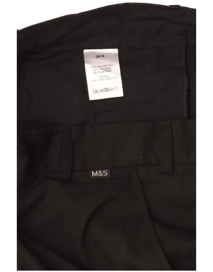 Marks & Spencer Ανδρικό ίσιο παντελόνι Chino W36 L30 Μαύρο πολυεστέρα