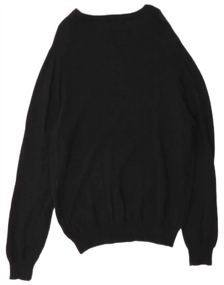 Marks & Spencer Ανδρικό πουλόβερ με κανονική εφαρμογή Crew Neck Jumper Μεγάλο μαύρο μάλλινο