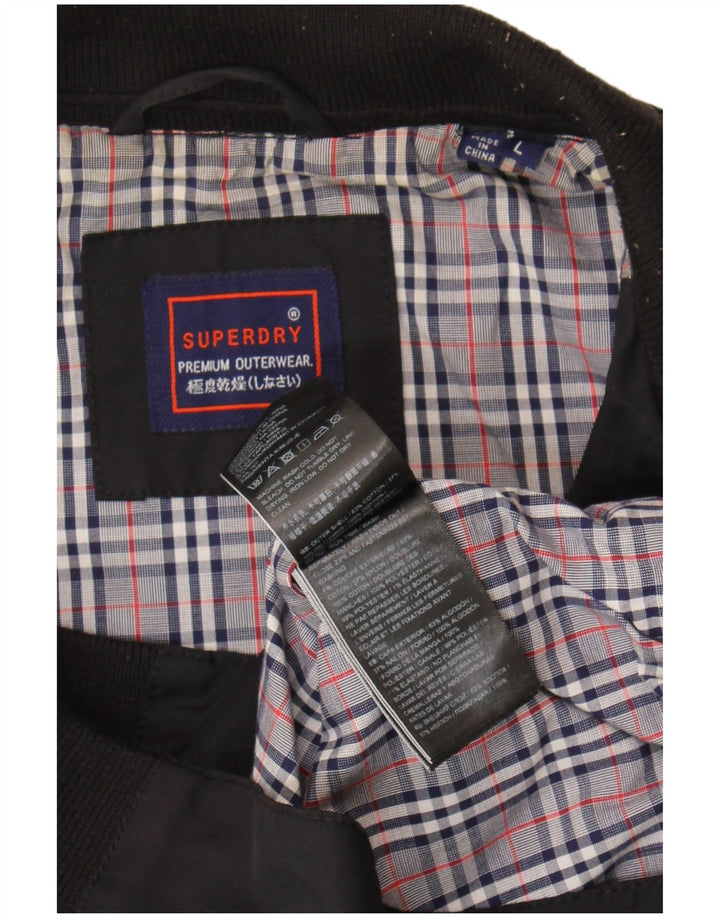 Ανδρικό μπουφάν Superdry UK 40 μεγάλο μαύρο βαμβακερό