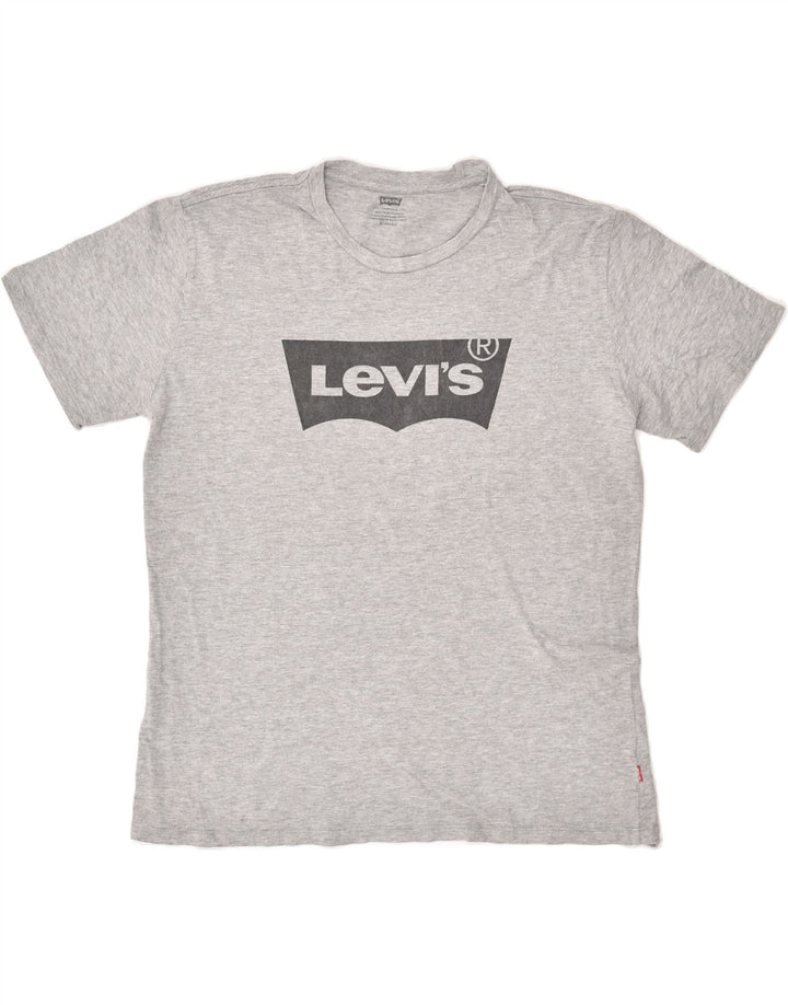 LEVI'S Womens Graphic T-Shirt Top UK 18 XL Grey Cotton | Vintage Levi's | Thrift | Second-Hand Levi's | Used Clothing | Messina Hembry 
