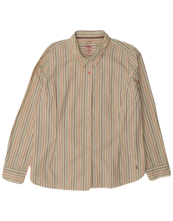Joules Γυναικείο Πουκάμισο UK 18 XL Μπεζ ριγέ βαμβακερό