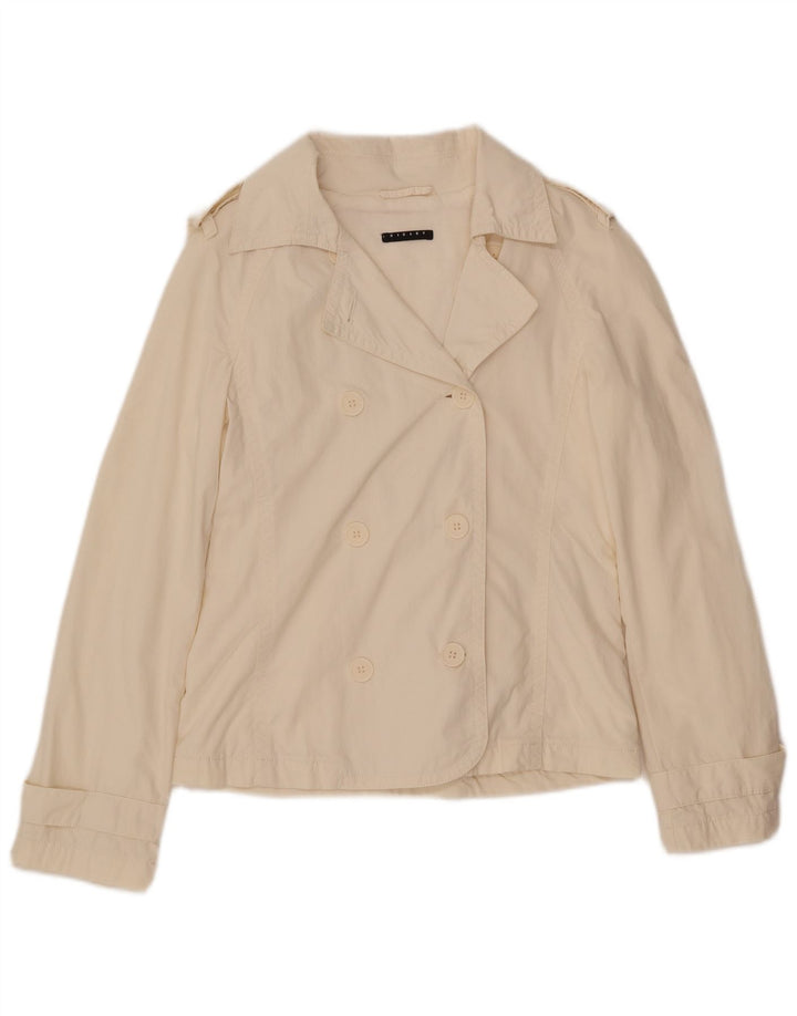 Sisley Γυναικείο παλτό μπιζελιού IT 40 Small Off White Βαμβακερό