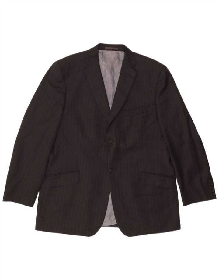 Ted Baker Ανδρικό σακάκι με 2 κουμπιά σακάκι UK 46 3XL Μαύρο ριγέ μαλλί