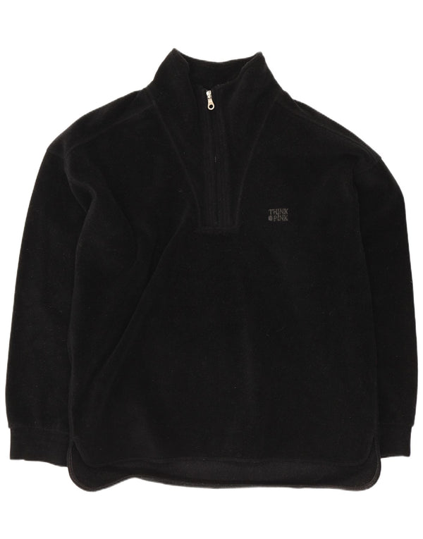 Think Pink Mens Graphic Zip Fleece Jumper με μεγάλο μαύρο πολυεστέρα